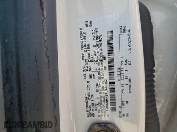 ✅ 2023 Ford Escape ST-Line • VIN: 1FMCU0MN8PUA98362 • Лот: 80614825. Опубликован ранее на Copart с пробегом 34 730 миль. Бесплатный доступ к архиву аукционных продаж из США и подробный отчёт об истории автомобиля на DreamBid. Изображение 13.