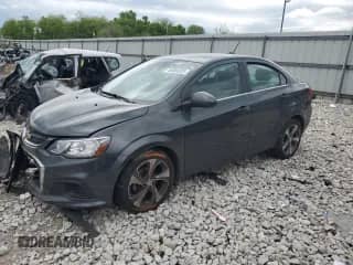 2020 Chevrolet Sonic Premier with VIN 1G1JF5SB0L4114018, listed as a Copart auction lot 56004525 with 74,377 mi miles and Salvage title. Bid and sale history available at DreamBid. Image 1.