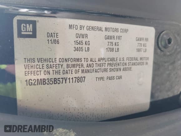 ✅ 2007 Pontiac Solstice • VIN: 1G2MB35B57Y117807 • Lot: 43017786. Wystawiony na IAAI z przebiegiem 141 808 mil. Bezpłatny archiwum sprzedaży aukcyjnych z USA i szczegółowy raport historii pojazdu na DreamBid. Zdjęcie 9.