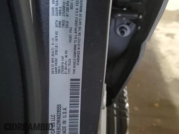 ✅ 2021 Ram 1500 Big Horn • VIN: 1C6RREBG2MN828555 • Lot: 85263635. Listed on Copart with 65,482 mi. Free auction sales archive from the USA and detailed vehicle history report at DreamBid. Image 13.