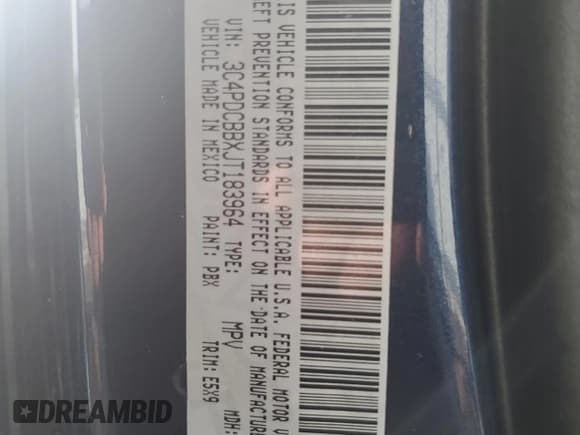 ✅ 2018 Dodge Journey SXT • VIN: 3C4PDCBBXJT183964 • Лот: 89552825. Опубликован ранее на Copart с пробегом 112 598 миль. Бесплатный доступ к архиву аукционных продаж из США и подробный отчёт об истории автомобиля на DreamBid. Изображение 13.