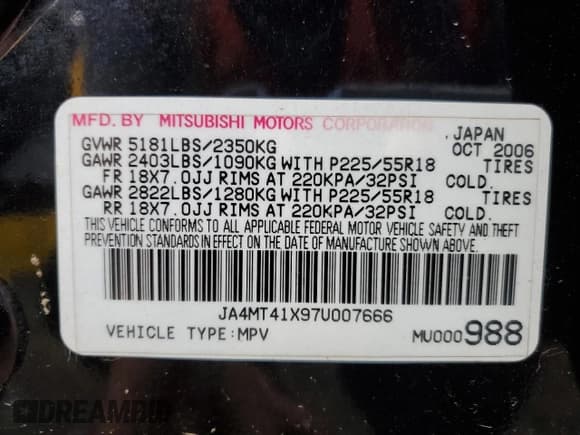 ✅ 2007 Mitsubishi Outlander XLS • VIN: JA4MT41X97U007666 • Lot: 80508125. Listed on Copart with 229,114 mi. Free auction sales archive from the USA and detailed vehicle history report at DreamBid. Image 13.
