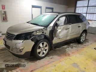 2015 Chevrolet Traverse LTZ with VIN 1GNKRJKD0FJ361601, listed as a Copart auction lot 86698384 with 120,792 mi miles and Clean title. Bid and sale history available at DreamBid. Image 1.