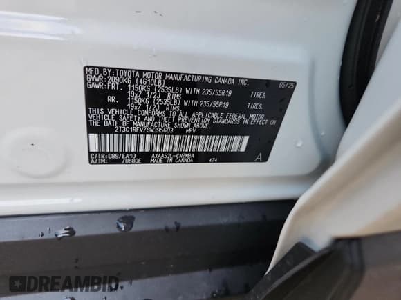 ✅ 2025 Toyota RAV4 XLE Premium • VIN: 2T3C1RFV7SW395603 • Lot: 80815725. Wystawiony na Copart z przebiegiem 592 mil. Bezpłatny archiwum sprzedaży aukcyjnych z USA i szczegółowy raport historii pojazdu na DreamBid. Zdjęcie 14.