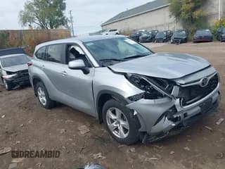 ✅ 2023 Toyota Highlander LE • VIN: 5TDKDRAH2PS500044 • Lot: 43483504. Listed on IAAI with 62,565 mi. Free auction sales archive from the USA and detailed vehicle history report at DreamBid. Image 1.