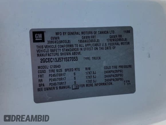 ✅ 2007 Chevrolet Silverado 1500 1LT • VIN: 2GCEC13J571527053 • Lot: 72844414. Listed on Copart with 307,186 mi. Free auction sales archive from the USA and detailed vehicle history report at DreamBid. Image 14.