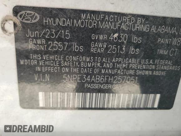 ✅ 2015 Hyundai Sonata Sport • VIN: 5NPE34AB6FH257051 • Lot: 59429005. Wystawiony na Copart z przebiegiem 77 654 mil. Bezpłatny archiwum sprzedaży aukcyjnych z USA i szczegółowy raport historii pojazdu na DreamBid. Zdjęcie 13.