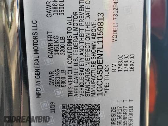 2020 Chevrolet Colorado 2WD Z71 z VIN 1GCGSDEN7L1159813, wystawiony jako Copart lot #58578095 z przebiegiem 50 076 mil mil oraz Szkoda całkowita • Salvage title. Historia ofert i sprzedaży dostępna na DreamBid. Obrazek 12.