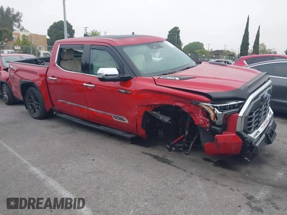 ✅ 2023 Toyota Tundra 1794 Edition • VIN: 5TFMC5DB6PX026069 • Lot: 41850715. Listed on IAAI with 17,080 mi. Free auction sales archive from the USA and detailed vehicle history report at DreamBid. Image 1.