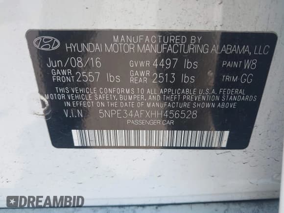 ✅ 2017 Hyundai Sonata Sport • VIN: 5NPE34AFXHH456528 • Лот: 43346910. Опубликован ранее на IAAI с пробегом 124 747 миль. Бесплатный доступ к архиву аукционных продаж из США и подробный отчёт об истории автомобиля на DreamBid. Изображение 9.