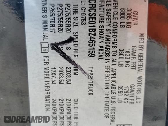 ✅ 2011 Chevrolet Silverado 1500 LT • VIN: 1GCRCSE01BZ465159 • Lot: 40255634. Listed on Copart with 191,425 mi. Free auction sales archive from the USA and detailed vehicle history report at DreamBid. Image 13.