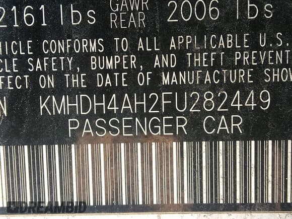 ✅ 2015 Hyundai Elantra Sport • VIN: KMHDH4AH2FU282449 • Lot: 36138179. Listed on IAAI with 114,368 mi. Free auction sales archive from the USA and detailed vehicle history report at DreamBid. Image 9.