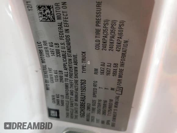 ✅ 2018 Chevrolet Colorado 2WD Work Truck • VIN: 1GCHSBEA8J1193763 • Лот: 76504274. Опубликован ранее на Copart с пробегом 99 091 миль. Бесплатный доступ к архиву аукционных продаж из США и подробный отчёт об истории автомобиля на DreamBid. Изображение 12.