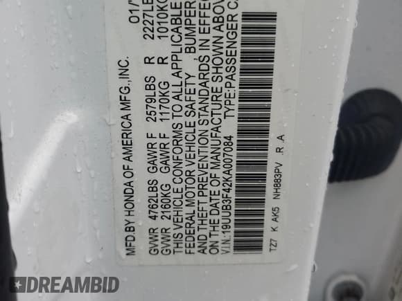 ✅ 2019 Acura TLX Technology • VIN: 19UUB3F42KA007084 • Лот: 56384595. Опубликован ранее на Copart с пробегом 93 739 миль. Бесплатный доступ к архиву аукционных продаж из США и подробный отчёт об истории автомобиля на DreamBid. Изображение 12.