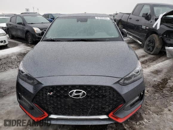 2021 Hyundai Veloster with VIN KMHT36AHXMU010881, listed as a Copart auction lot 87908305 with 25,683 mi miles and Salvage title. Bid and sale history available at DreamBid. Image 5.