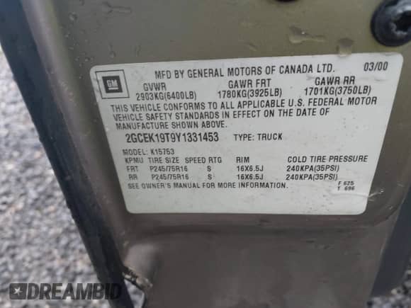 ✅ 2000 Chevrolet Silverado 1500 LS • VIN: 2GCEK19T9Y1331453 • Lot: 42671687. Wystawiony na IAAI z przebiegiem 233 675 mil mil. Skorzystaj z bezpłatnego archiwum sprzedaży aukcyjnych z USA i zobacz szczegółowy raport historii pojazdu na DreamBid. Zdjęcie 9.