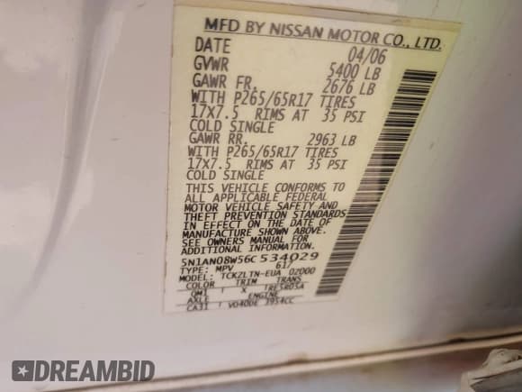 ✅ 2006 Nissan Xterra SE • VIN: 5N1AN08W56C534029 • Lot: 42809149. Wystawiony na IAAI z przebiegiem 219 585 mil. Bezpłatny archiwum sprzedaży aukcyjnych z USA i szczegółowy raport historii pojazdu na DreamBid. Zdjęcie 9.