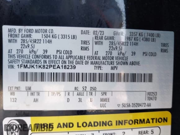 ✅ 2023 Ford Expedition Max Limited • VIN: 1FMJK1K82PEA18239 • Лот: 43446582. Опубликован ранее на IAAI с пробегом 48 686 миль. Бесплатный доступ к архиву аукционных продаж из США и подробный отчёт об истории автомобиля на DreamBid. Изображение 9.