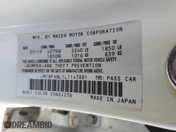✅ 2020 Mazda 3 • VIN: JM1BPABL1L1147881 • Lot: 56875555. Wystawiony na Copart z przebiegiem Nie podano. Bezpłatny archiwum sprzedaży aukcyjnych z USA i szczegółowy raport historii pojazdu na DreamBid. Zdjęcie 12.