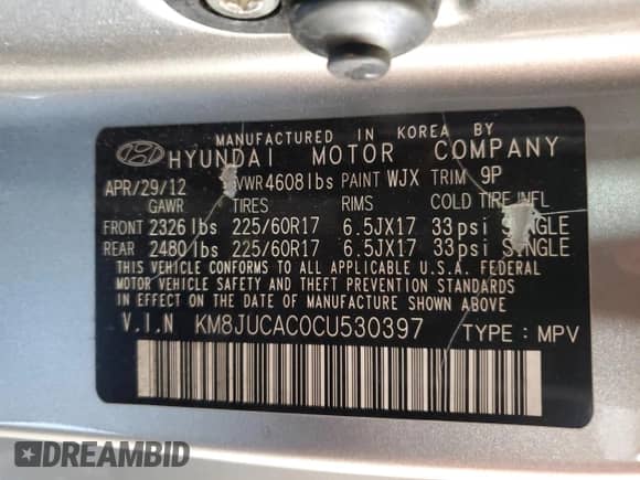 ✅ 2012 Hyundai Tucson GLS • VIN: KM8JUCAC0CU530397 • Lot: 73659814. Wystawiony na Copart z przebiegiem 193 300 mil mil. Skorzystaj z bezpłatnego archiwum sprzedaży aukcyjnych z USA i zobacz szczegółowy raport historii pojazdu na DreamBid. Zdjęcie 13.