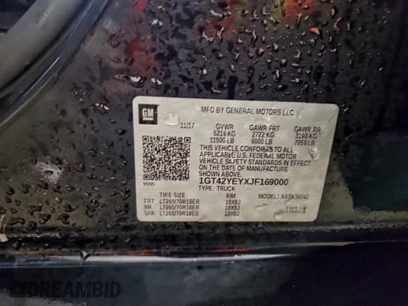 ✅ 2018 GMC Sierra 3500HD Denali • VIN: 1GT42YEYXJF169000 • Lot: 95628845. Wystawiony na Copart z przebiegiem 127 499 mil. Bezpłatny archiwum sprzedaży aukcyjnych z USA i szczegółowy raport historii pojazdu na DreamBid. Zdjęcie 12.