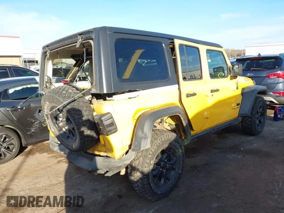 ✅ 2021 Jeep Wrangler Unlimited Sport S • VIN: 1C4HJXDN6MW597477 • Lot: 41089112. Listed on IAAI with 82,315 mi. Free auction sales archive from the USA and detailed vehicle history report at DreamBid. Image 4.