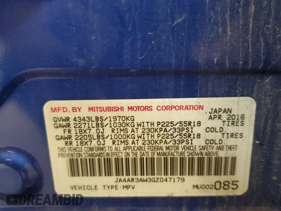 ✅ 2016 Mitsubishi Outlander ES • VIN: JA4AR3AW3GZ047179 • Лот: 70727655. Опубликован ранее на Copart с пробегом 106 248 миль. Бесплатный доступ к архиву аукционных продаж из США и подробный отчёт об истории автомобиля на DreamBid. Изображение 12.