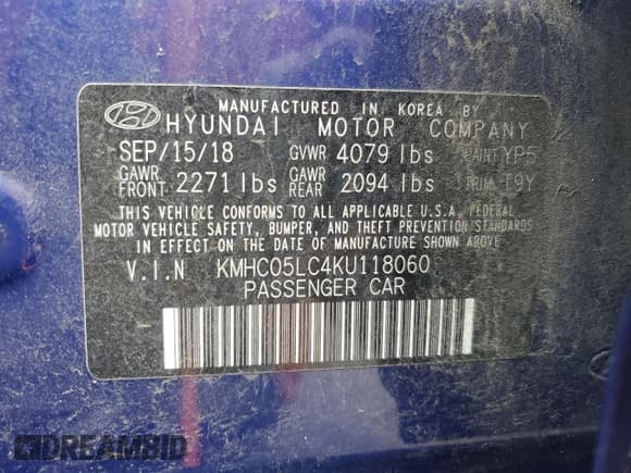 ✅ 2019 Hyundai Ioniq Limited • VIN: KMHC05LC4KU118060 • Lot: 42217195. Wystawiony na Copart z przebiegiem 166 145 mil. Bezpłatny archiwum sprzedaży aukcyjnych z USA i szczegółowy raport historii pojazdu na DreamBid. Zdjęcie 12.