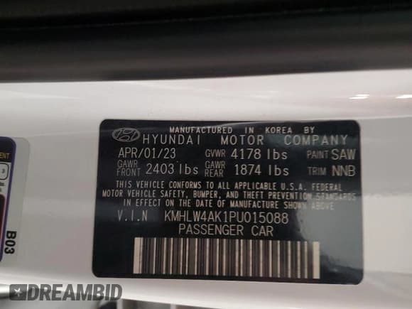 ✅ 2023 Hyundai Elantra • VIN: KMHLW4AK1PU015088 • Лот: 92468655. Опубликован ранее на Copart с пробегом 28 663 миль. Бесплатный доступ к архиву аукционных продаж из США и подробный отчёт об истории автомобиля на DreamBid. Изображение 12.