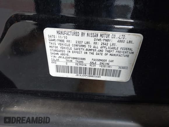 ✅ 2011 Infiniti EX Journey • VIN: JN1AJ0HP0BM800685 • Lot: 43261500. Listed on IAAI with 191,199 mi. Free auction sales archive from the USA and detailed vehicle history report at DreamBid. Image 9.