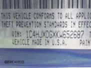 ✅ 2019 Jeep Wrangler Unlimited Sport • VIN: 1C4HJXDGXKW652687 • Lot: 41473228. Wystawiony na IAAI z przebiegiem Nie podano. Bezpłatny archiwum sprzedaży aukcyjnych z USA i szczegółowy raport historii pojazdu na DreamBid. Zdjęcie 9.