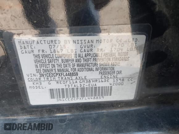 ✅ 2015 Nissan Note S • VIN: 3N1CE2CPXFL448859 • Lot: 43032191. Wystawiony na IAAI z przebiegiem 142 947 mil. Bezpłatny archiwum sprzedaży aukcyjnych z USA i szczegółowy raport historii pojazdu na DreamBid. Zdjęcie 9.