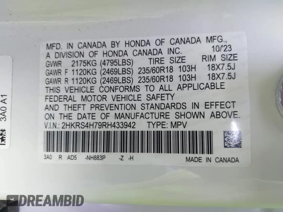 ✅ 2024 Honda CR-V EX-L • VIN: 2HKRS4H79RH433942 • Lot: 43387877. Wystawiony na IAAI z przebiegiem 17 846 mil. Bezpłatny archiwum sprzedaży aukcyjnych z USA i szczegółowy raport historii pojazdu na DreamBid. Zdjęcie 9.