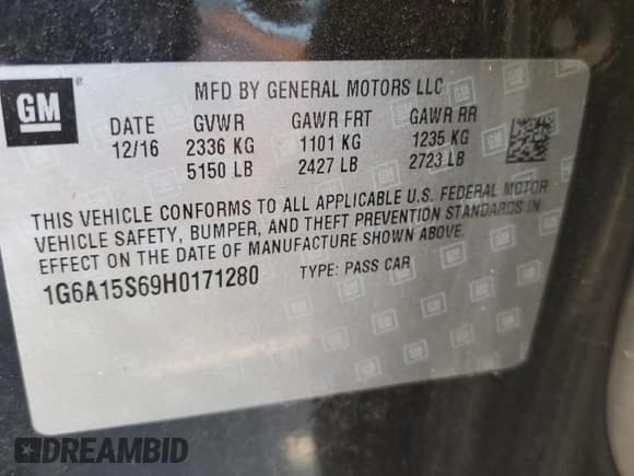 ✅ 2017 Cadillac CTS-V • VIN: 1G6A15S69H0171280 • Лот: 48959565. Опубликован ранее на Copart с пробегом Не указан. Бесплатный доступ к архиву аукционных продаж из США и подробный отчёт об истории автомобиля на DreamBid. Изображение 13.