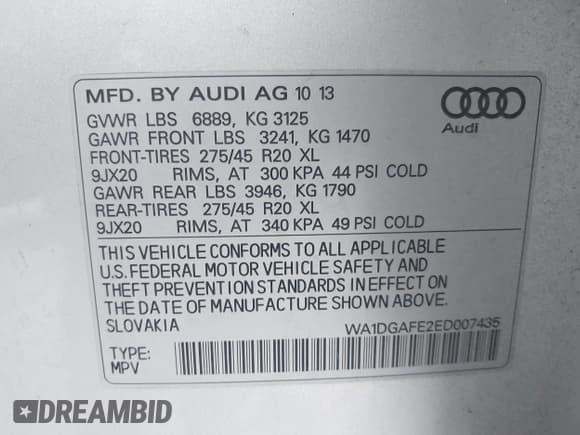 ✅ 2014 Audi Q7 S line Prestige • VIN: WA1DGAFE2ED007435 • Lot: 43739832. Wystawiony na IAAI z przebiegiem 145 787 mil. Bezpłatny archiwum sprzedaży aukcyjnych z USA i szczegółowy raport historii pojazdu na DreamBid. Zdjęcie 9.