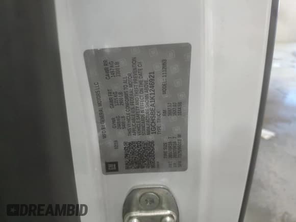 ✅ 2019 Chevrolet Colorado 2WD Work Truck • VIN: 1GCHSBEA1K1246921 • Lot: 91872955. Wystawiony na Copart z przebiegiem 177 181 mil. Bezpłatny archiwum sprzedaży aukcyjnych z USA i szczegółowy raport historii pojazdu na DreamBid. Zdjęcie 12.