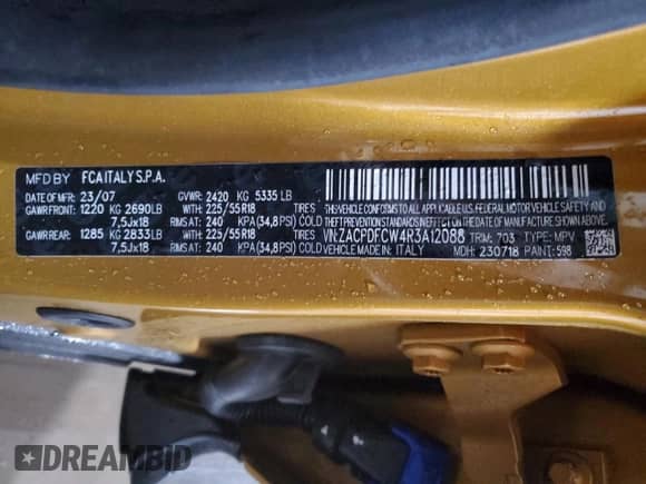 2024 Dodge Hornet R/T z VIN ZACPDFCW4R3A12088, wystawiony jako Copart lot #52515655 z przebiegiem 21 696 mil mil oraz Szkoda całkowita • Salvage title. Historia ofert i sprzedaży dostępna na DreamBid. Obrazek 13.