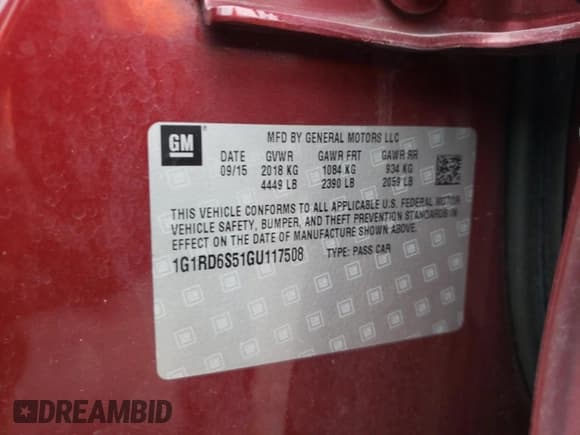 ✅ 2016 Chevrolet Volt Premier • VIN: 1G1RD6S51GU117508 • Lot: 52491384. Wystawiony na Copart z przebiegiem Nie podano. Bezpłatny archiwum sprzedaży aukcyjnych z USA i szczegółowy raport historii pojazdu na DreamBid. Zdjęcie 12.