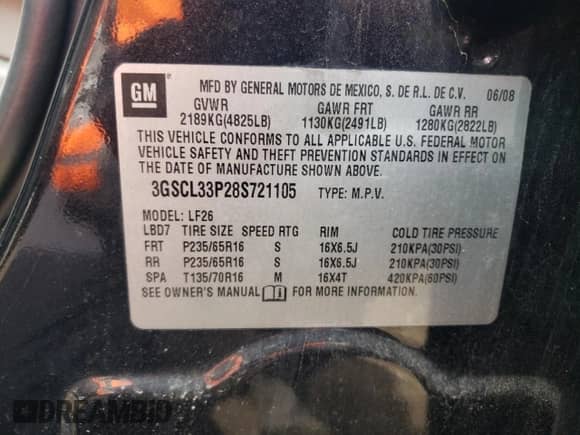 2008 Saturn VUE XE with VIN 3GSCL33P28S721105, listed as a Copart auction lot 53696264 with 156,976 mi miles and Salvage title. Bid and sale history available at DreamBid. Image 13.