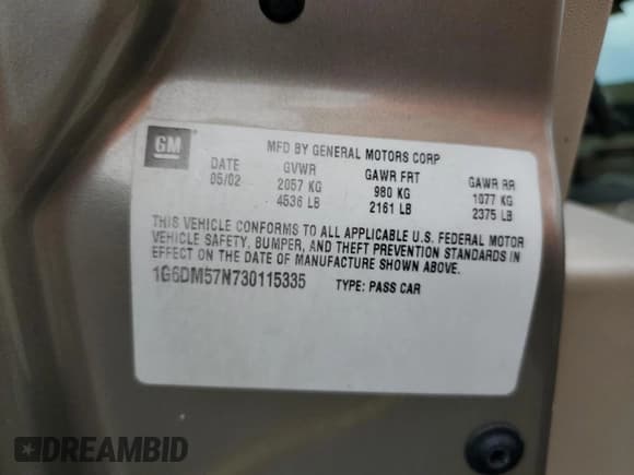 ✅ 2003 Cadillac CTS • VIN: 1G6DM57N730115335 • Лот: 80709375. Опубликован ранее на Copart с пробегом 64 438 миль. Бесплатный доступ к архиву аукционных продаж из США и подробный отчёт об истории автомобиля на DreamBid. Изображение 12.