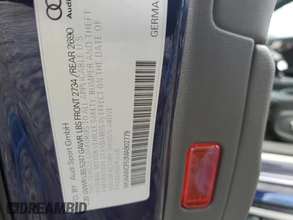 ✅ 2021 Audi RS 5 Sportback • VIN: WUAAWCF53MA902779 • Lot: 78285014. Listed on Copart with 29,526 mi. Free auction sales archive from the USA and detailed vehicle history report at DreamBid. Image 12.