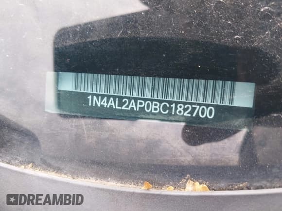 ✅ 2011 Nissan Altima S • VIN: 1N4AL2AP0BC182700 • Лот: 41893906. Опубликован ранее на IAAI с пробегом 191 749 миль. Бесплатный доступ к архиву аукционных продаж из США и подробный отчёт об истории автомобиля на DreamBid. Изображение 9.