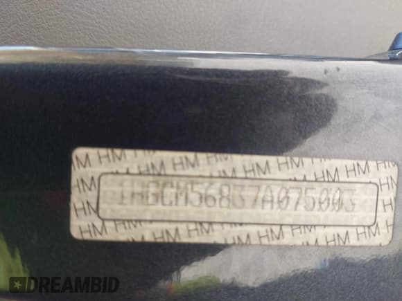 ✅ 2007 Honda Accord EX-L • VIN: 1HGCM56837A075003 • Lot: 43403003. Listed on IAAI with 188,526 mi. Free auction sales archive from the USA and detailed vehicle history report at DreamBid. Image 9.