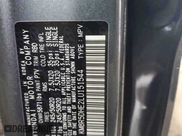 ✅ 2020 Hyundai Palisade Limited • VIN: KM8R5DHE2LU151544 • Лот: 50194734. Размещён на Copart с пробегом 81 896 миль миль. Получите бесплатный доступ к архиву аукционных продаж из США и посмотрите подробный отчёт об истории автомобиля на DreamBid. Изображение 15.