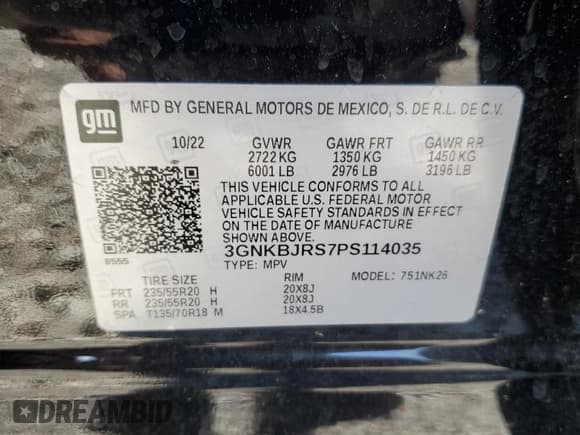 ✅ 2023 Chevrolet Blazer LT • VIN: 3GNKBJRS7PS114035 • Lot: 89908515. Listed on Copart with 28,269 mi. Free auction sales archive from the USA and detailed vehicle history report at DreamBid. Image 13.