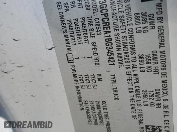 ✅ 2011 Chevrolet Silverado 1500 LS • VIN: 3GCPCREA1BG345421 • Lot: 69445944. Listed on Copart with 167,436 mi. Free auction sales archive from the USA and detailed vehicle history report at DreamBid. Image 14.