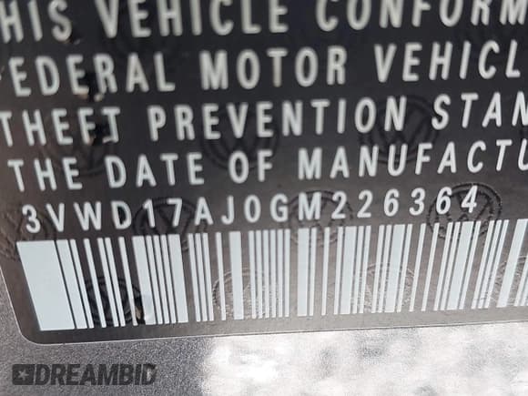 ✅ 2016 Volkswagen Jetta Sport • VIN: 3VWD17AJ0GM226364 • Lot: 43689381. Listed on IAAI with 98,652 mi. Free auction sales archive from the USA and detailed vehicle history report at DreamBid. Image 9.