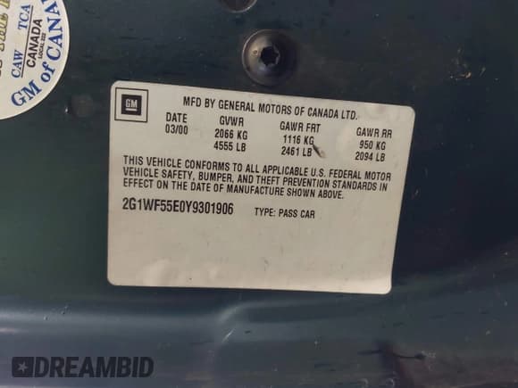 ✅ 2000 Chevrolet Impala • VIN: 2G1WF55E0Y9301906 • Lot: 42920934. Wystawiony na IAAI z przebiegiem 147 733 mil. Bezpłatny archiwum sprzedaży aukcyjnych z USA i szczegółowy raport historii pojazdu na DreamBid. Zdjęcie 9.