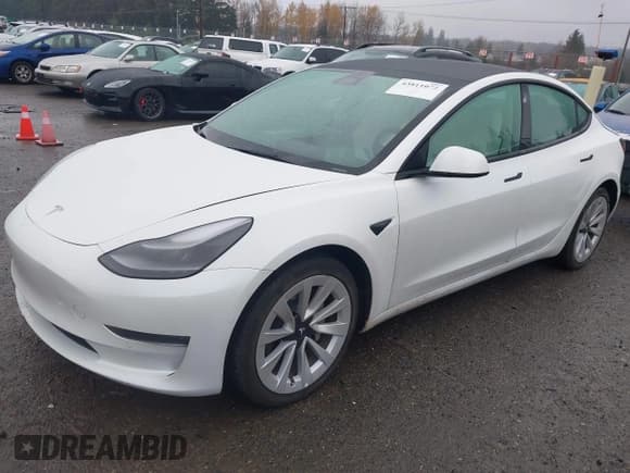 ✅ 2022 Tesla Model 3 Long Range • VIN: 5YJ3E1EB6NF203918 • Лот: 43811072. Опубликован ранее на IAAI с пробегом 21 996 миль. Бесплатный доступ к архиву аукционных продаж из США и подробный отчёт об истории автомобиля на DreamBid. Изображение 2.