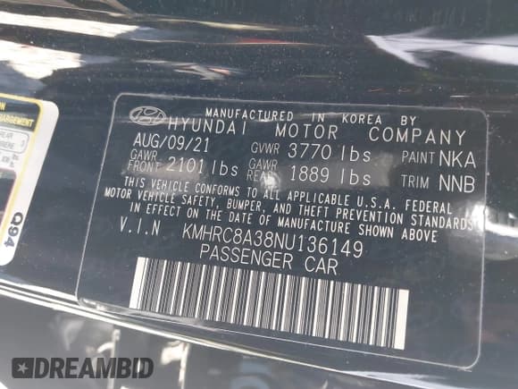 ✅ 2022 Hyundai Venue SEL • VIN: KMHRC8A38NU136149 • Lot: 41247260. Listed on IAAI with 16,565 mi. Free auction sales archive from the USA and detailed vehicle history report at DreamBid. Image 9.